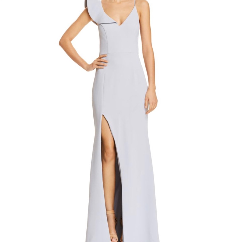 Aqua asymmetric crêpe dress